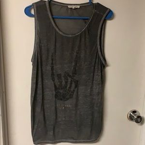 Sheer graphic tank top
